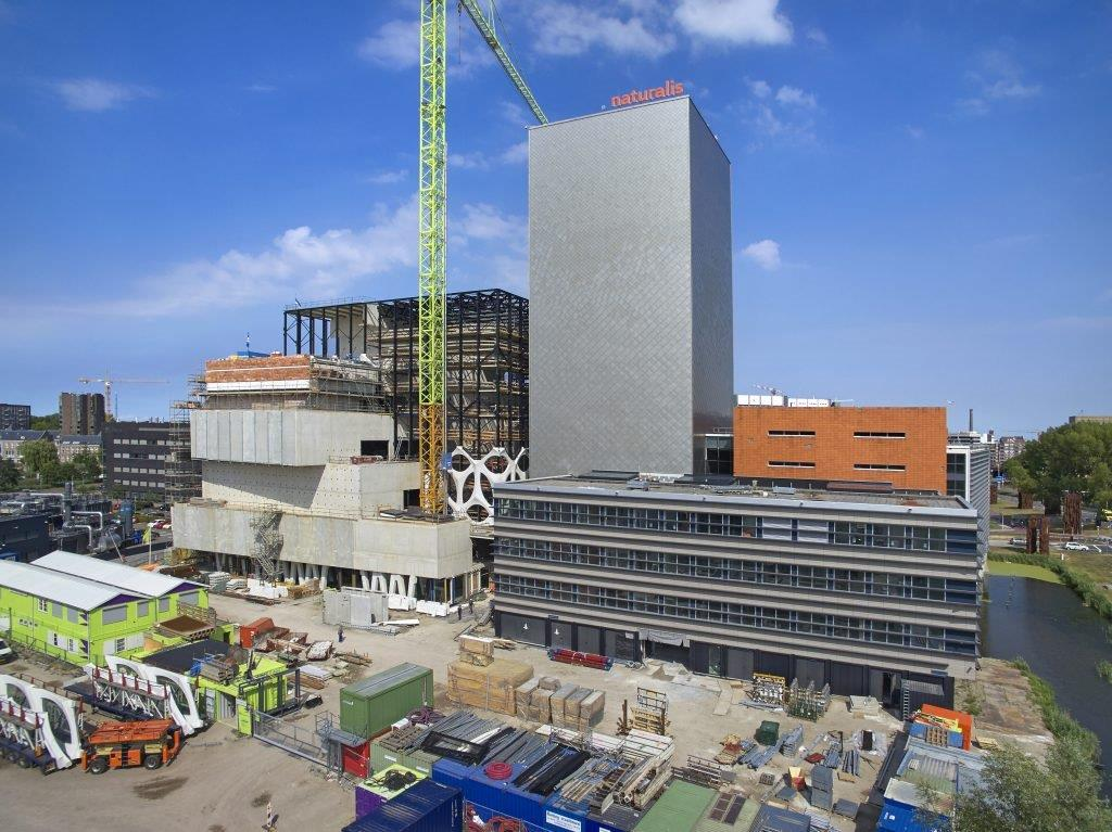 Naturalis Biodiversity Center in Leiden in aanbouw